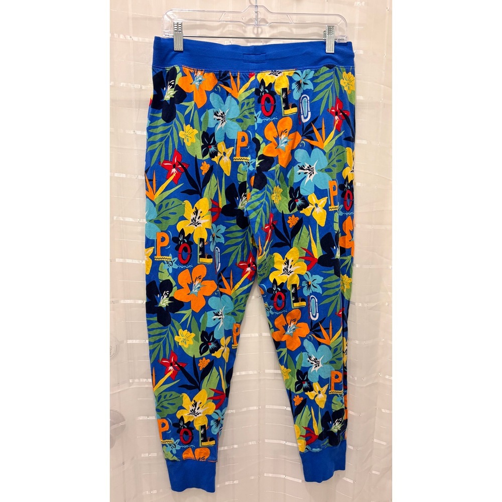 Polo Ralph Lauren Mens Floral Tropical Sleepwear Joggers Blue PK79RL Medium - Picture 2 of 7